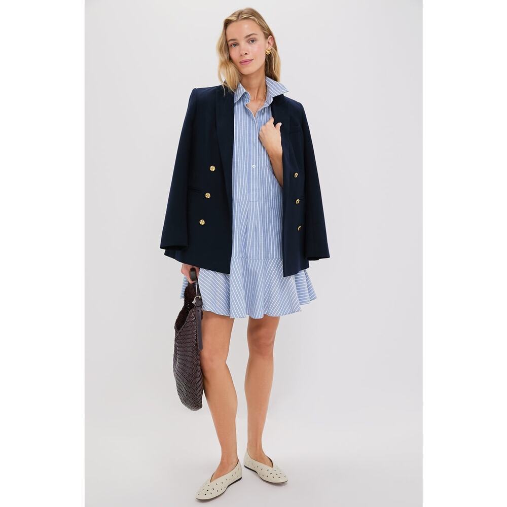 =TUCKERNUCK Blue Stripe Callahan Shirt Dress Size XS NWT Retail $148 Tuckernuck - Picture 7 of 8